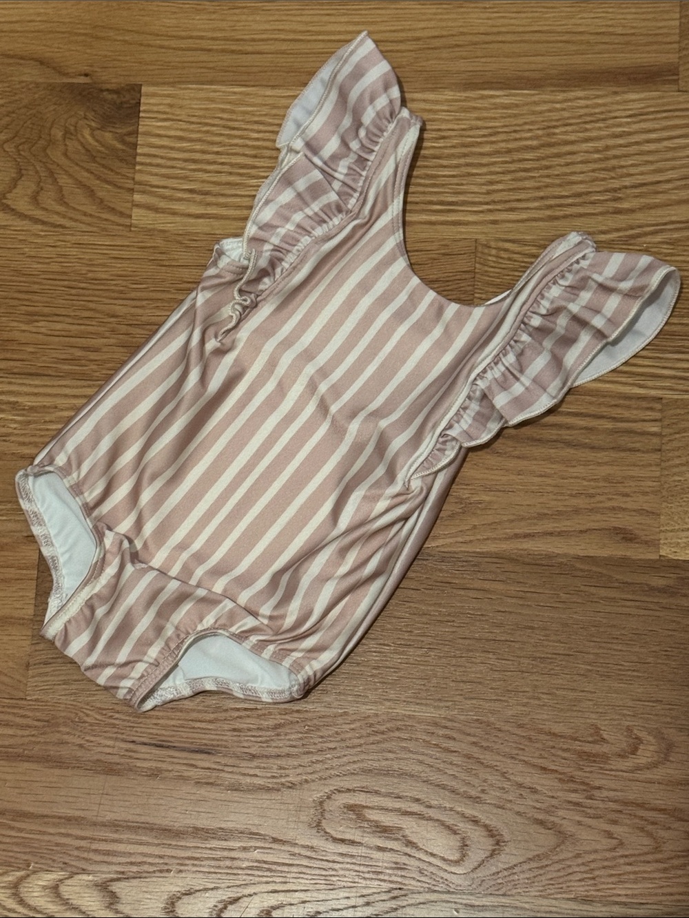 +PEHR+ Striped Pink Ruffle Toddler One-Piece Swimsuit